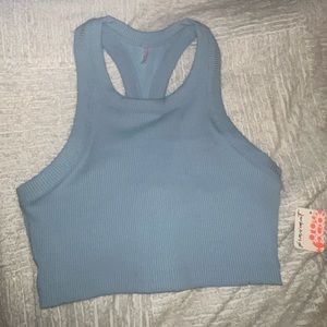 Free People Game Time Cami racer back cropped rib tank top new with tags